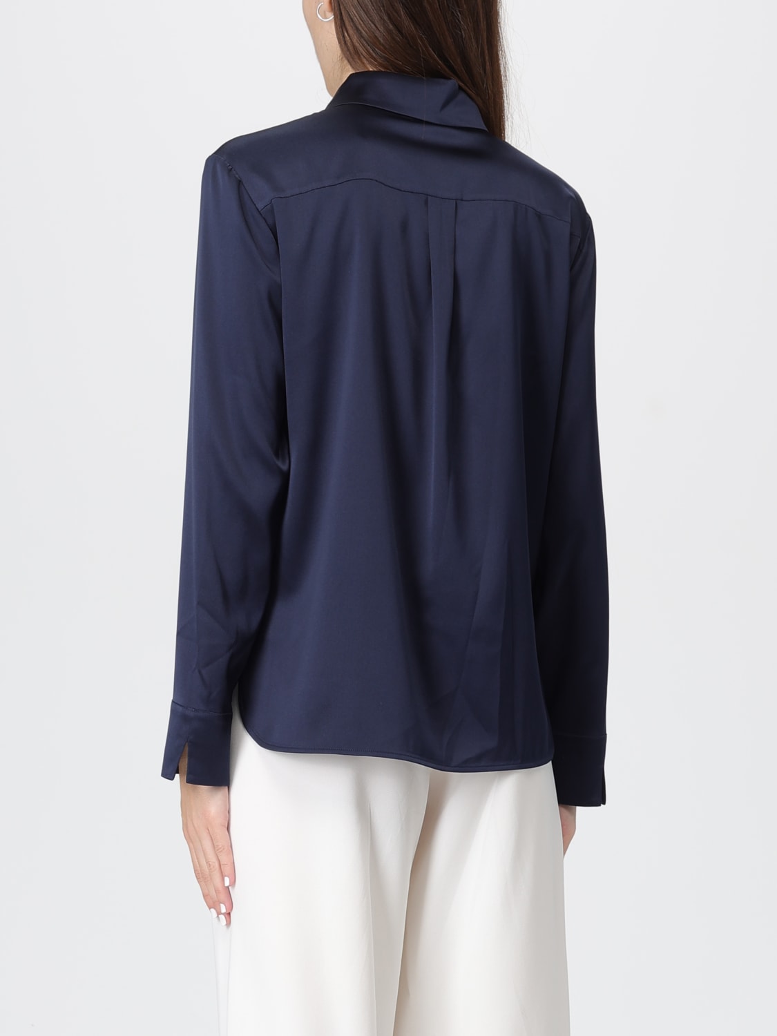 MM MAX MARA CAMISA: Camiseta mujer Mm Max Mara, Azul Oscuro - Img 2