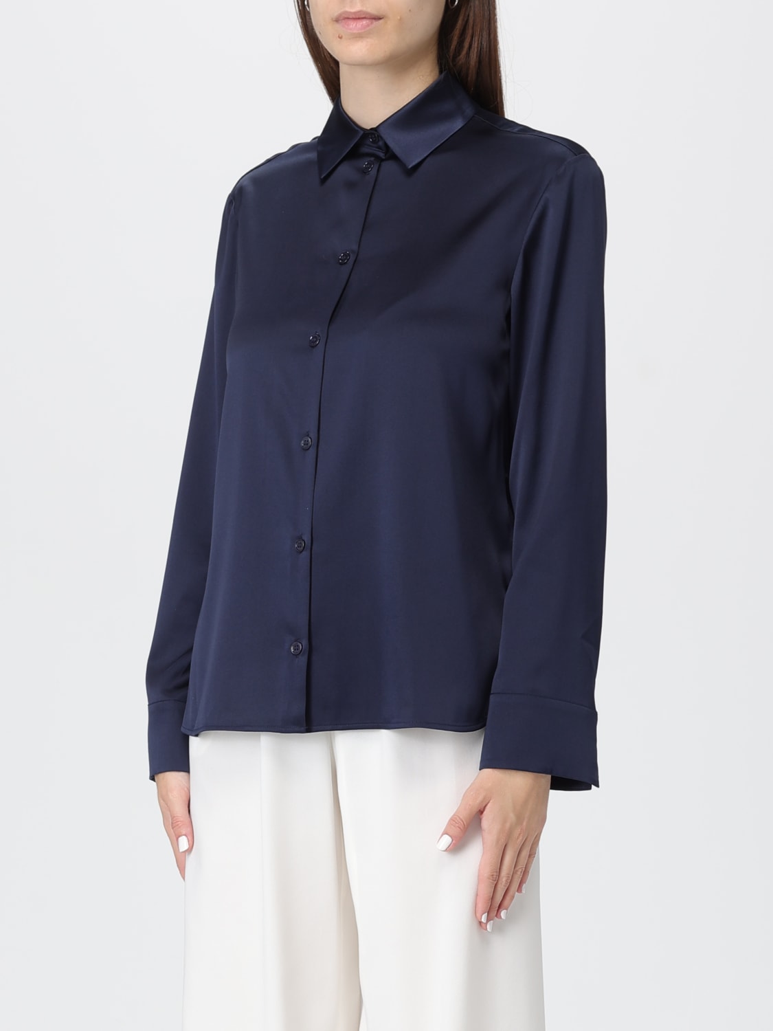MM MAX MARA CAMISA: Camiseta mujer Mm Max Mara, Azul Oscuro - Img 3