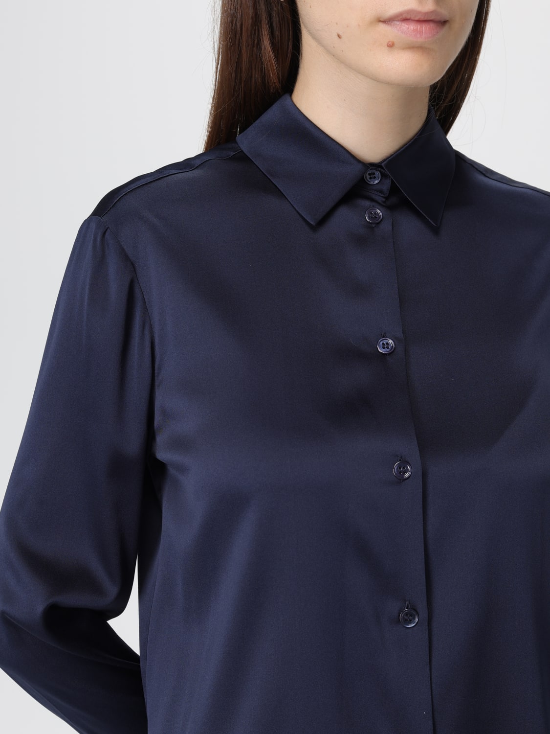 MM MAX MARA CAMISA: Camiseta mujer Mm Max Mara, Azul Oscuro - Img 4