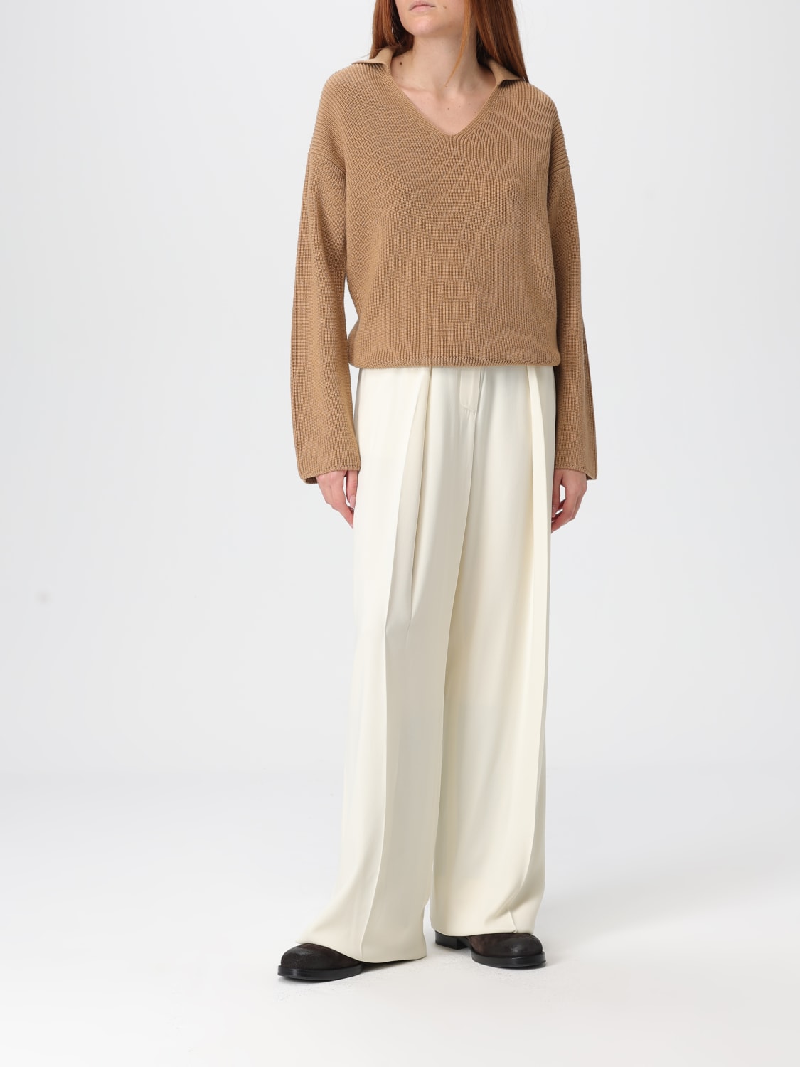 MM MAX MARA POLO SHIRT: Sweater woman Mm Max Mara, Camel - Img 2