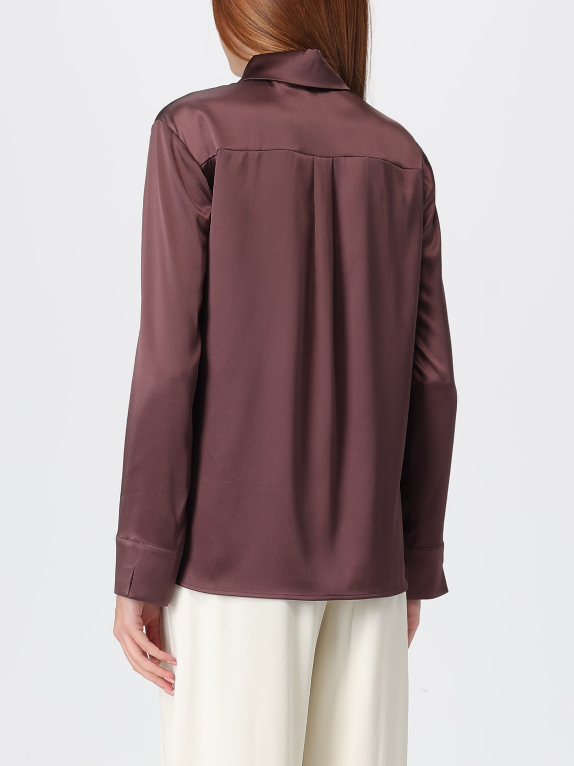 MM MAX MARA HEMDBLUSE: T-shirt damen Mm Max Mara, Burgunderrot - Img 3