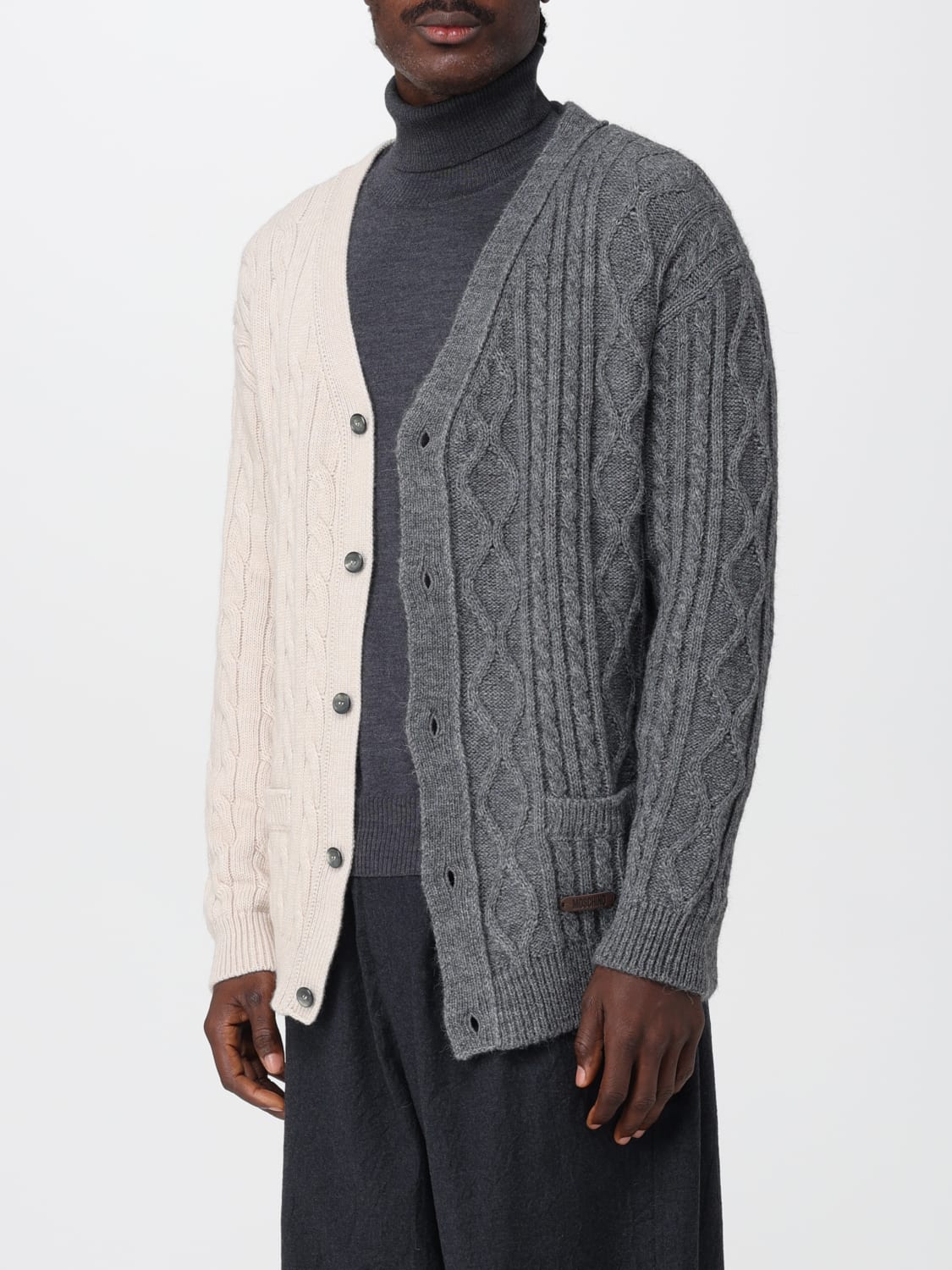 MOSCHINO COUTURE PULL: Pull homme Moschino Couture, Gris - Img 4