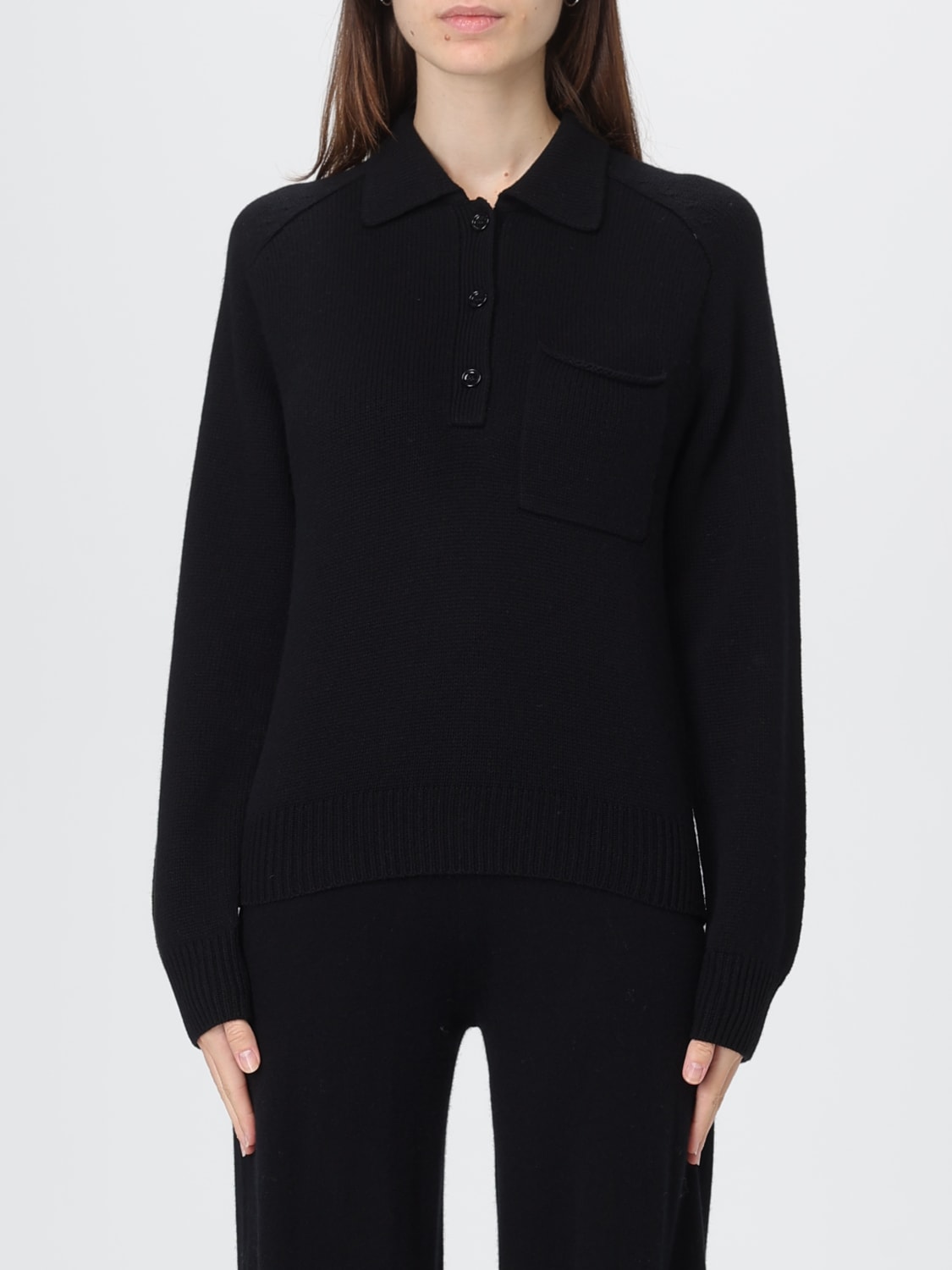 ALLUDE POLO: Pull femme Allude, Noir - Img 1