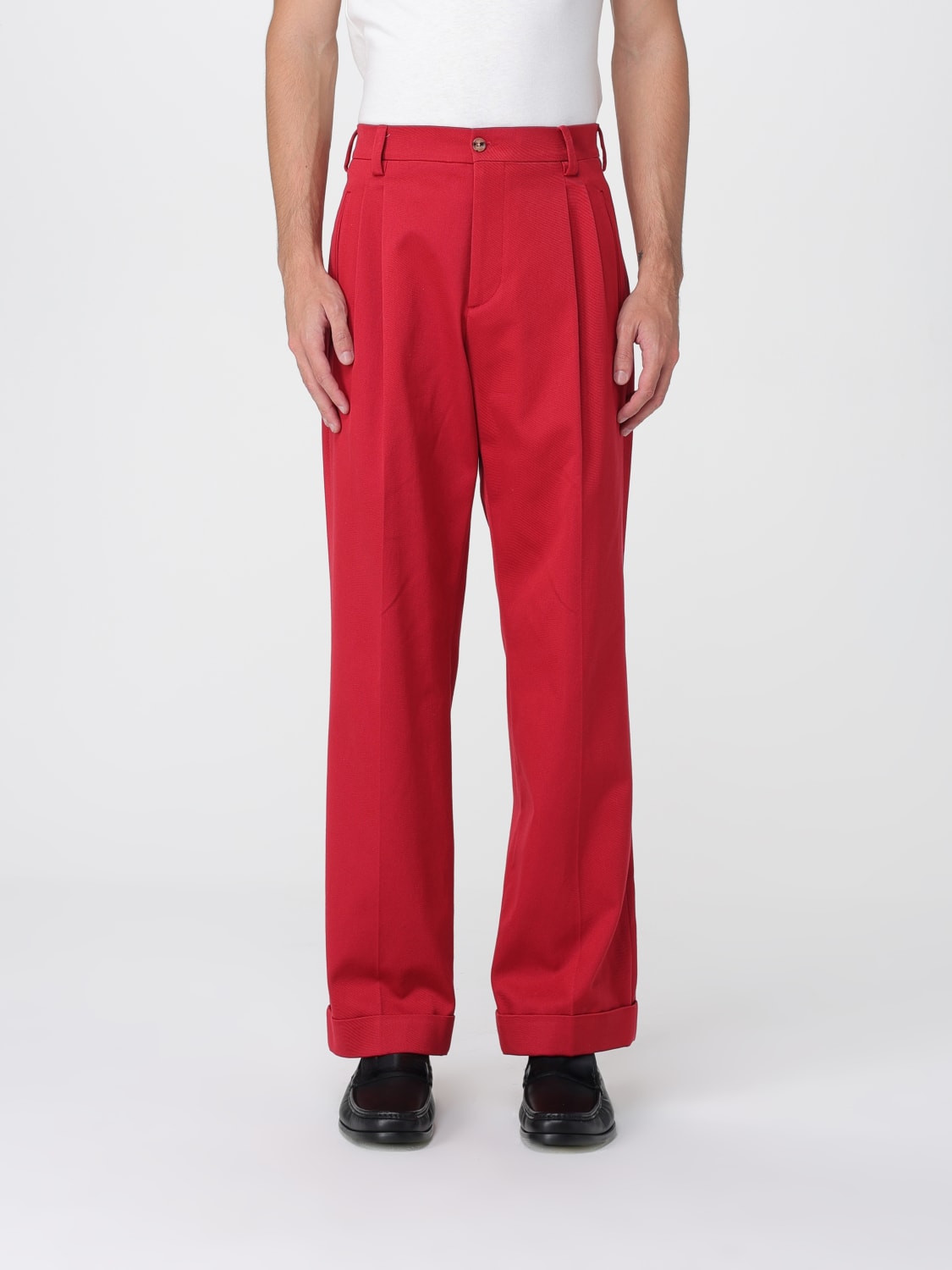VALENTINO PANTALONI: Pantalone Valentino in cotone , Rosso - Img 1