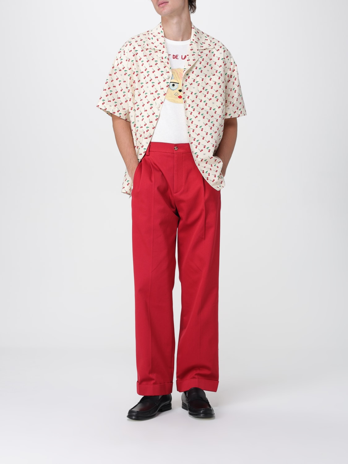 VALENTINO PANTALONI: Pantalone Valentino in cotone , Rosso - Img 2