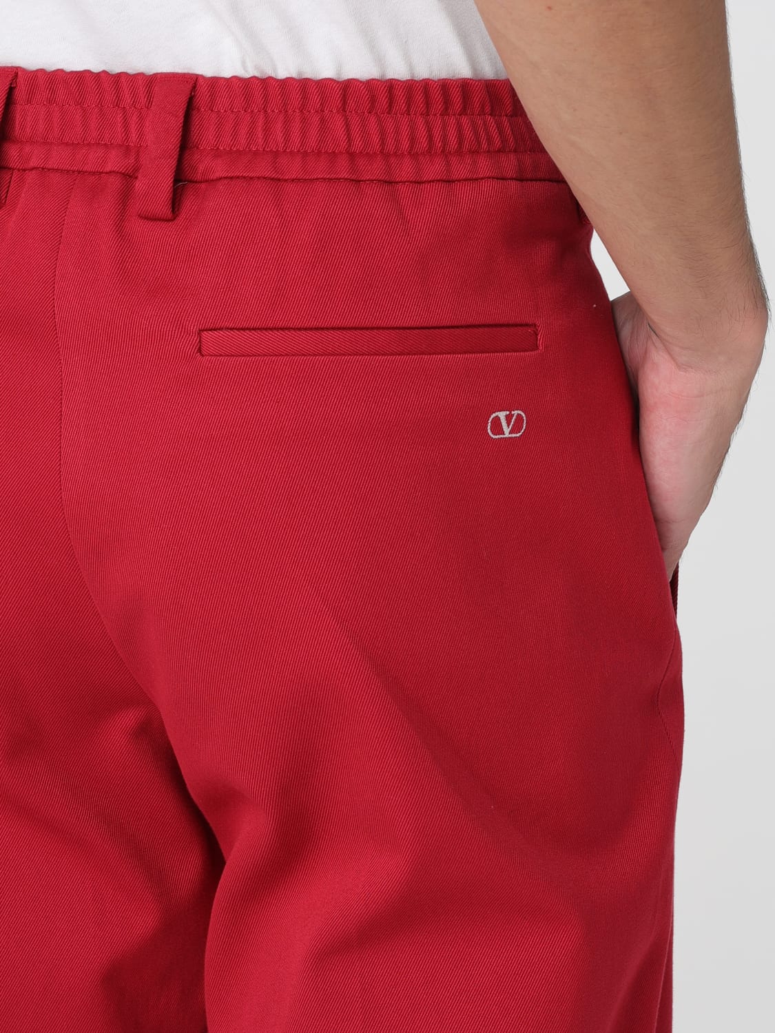 VALENTINO PANTALONI: Pantalone Valentino in cotone , Rosso - Img 5