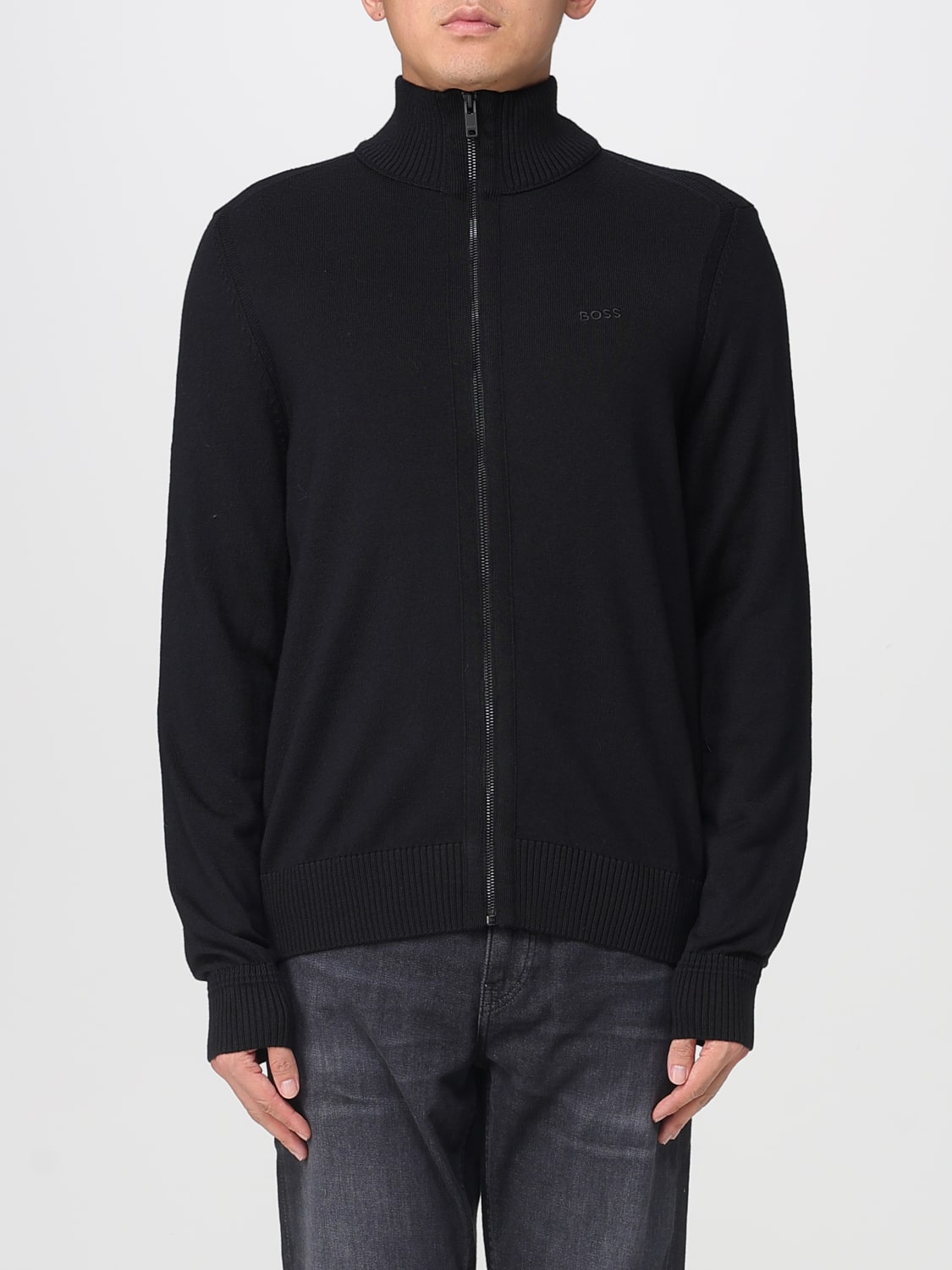 BOSS MAGLIA: Cardigan in lana vergine Boss, Nero - Img 1