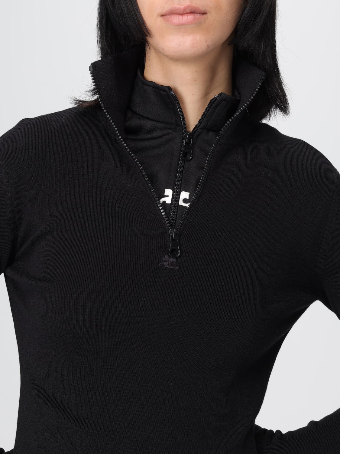 COURRÈGES SWEATER: Sweater woman CourrÈges, Black - Img 5