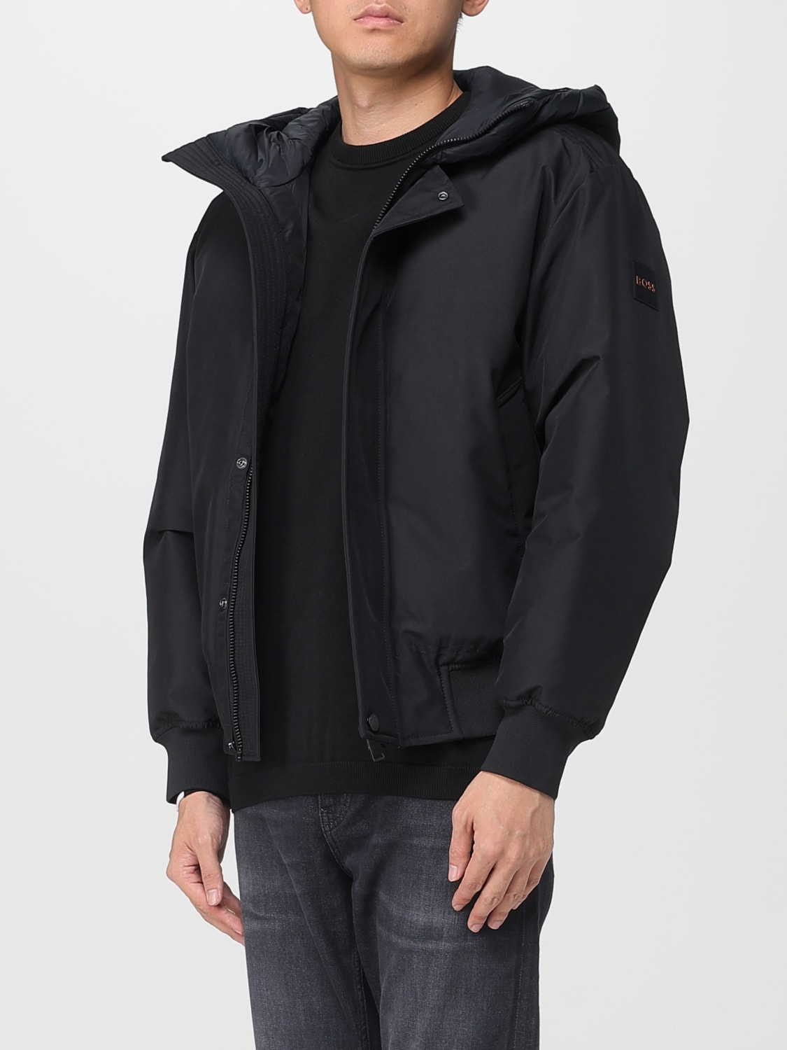 BOSS GIACCA: Giubbotto idrorepellente con cappuccio Boss, Nero - Img 3