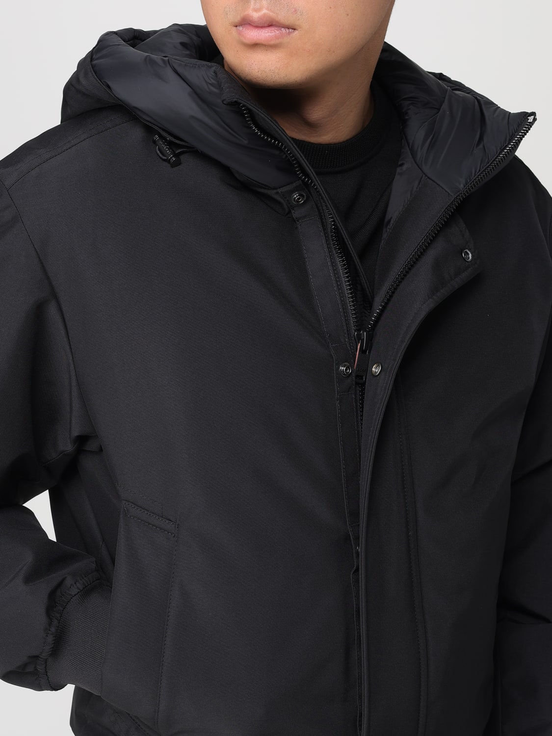 BOSS GIACCA: Giubbotto idrorepellente con cappuccio Boss, Nero - Img 4