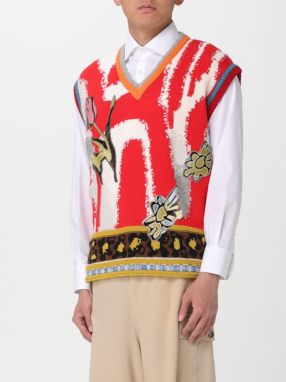 MARNI SUIT VEST: Sweater men Marni, Red - Img 4