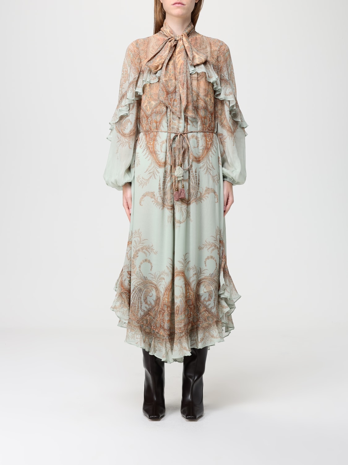 ZIMMERMANN ABITO: Abito chemisier Zimmermann in viscosa Paisley , Menta - Img 1