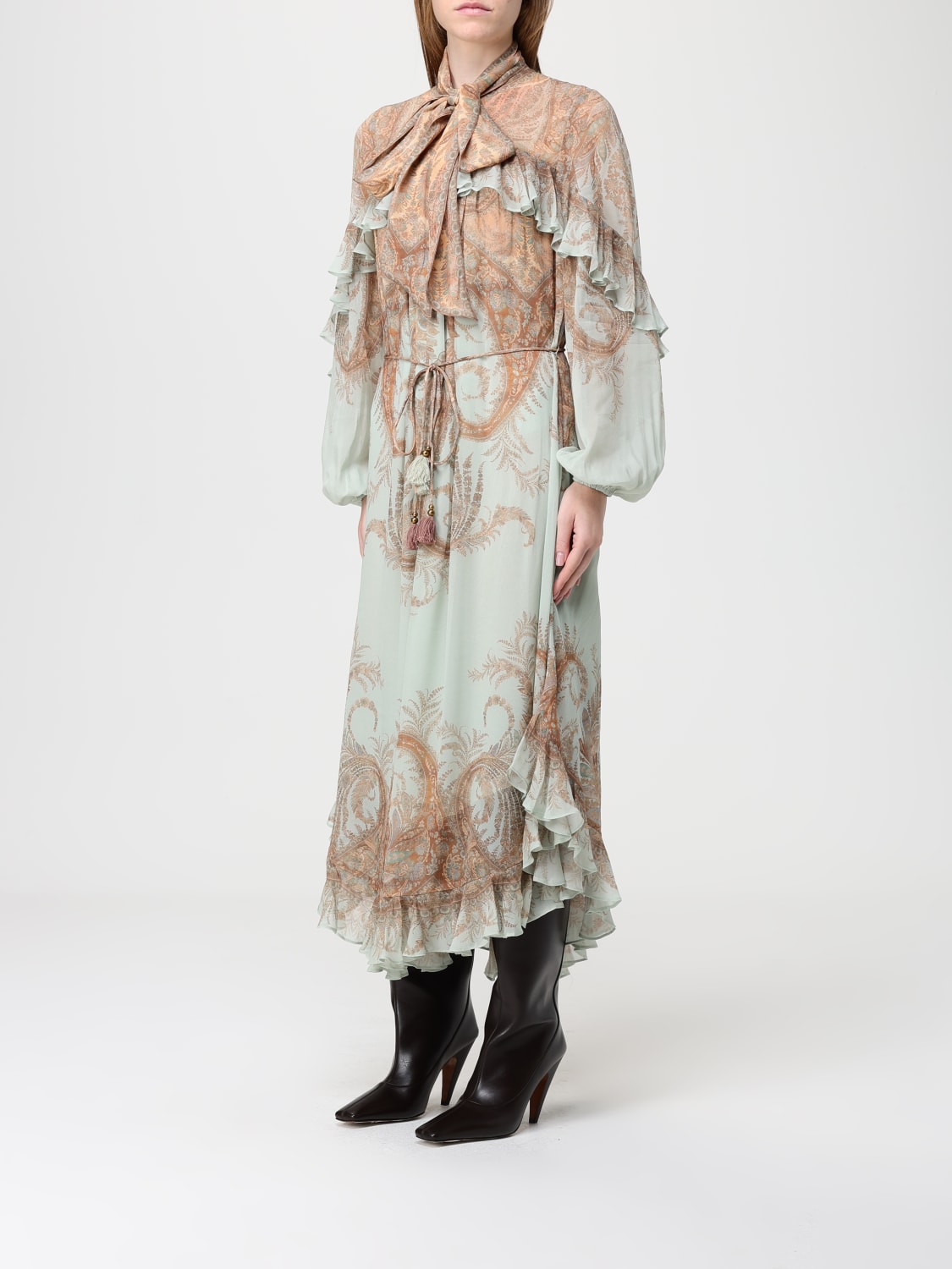 ZIMMERMANN ABITO: Abito chemisier Zimmermann in viscosa Paisley , Menta - Img 3