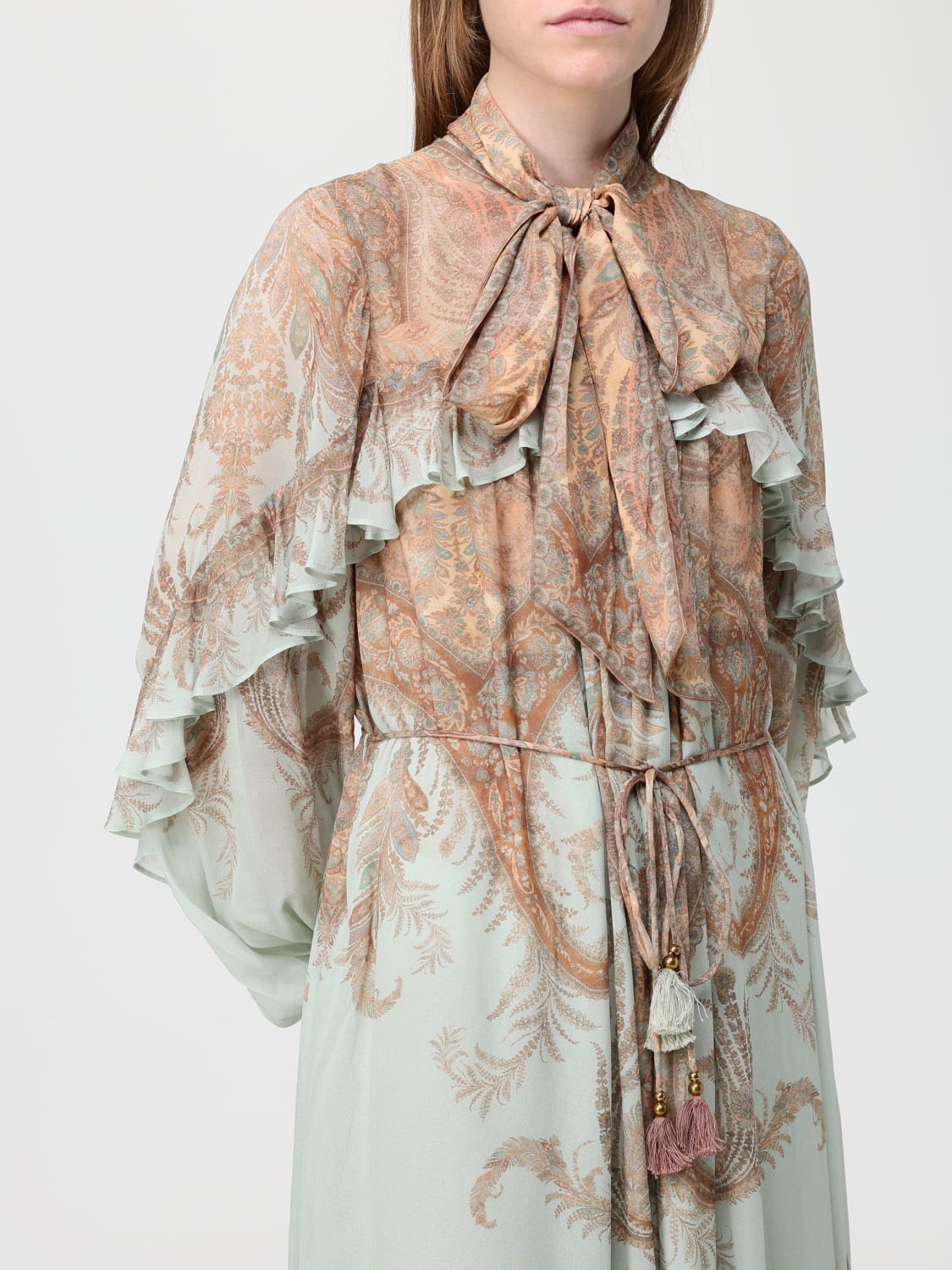 ZIMMERMANN ABITO: Abito chemisier Zimmermann in viscosa Paisley , Menta - Img 4