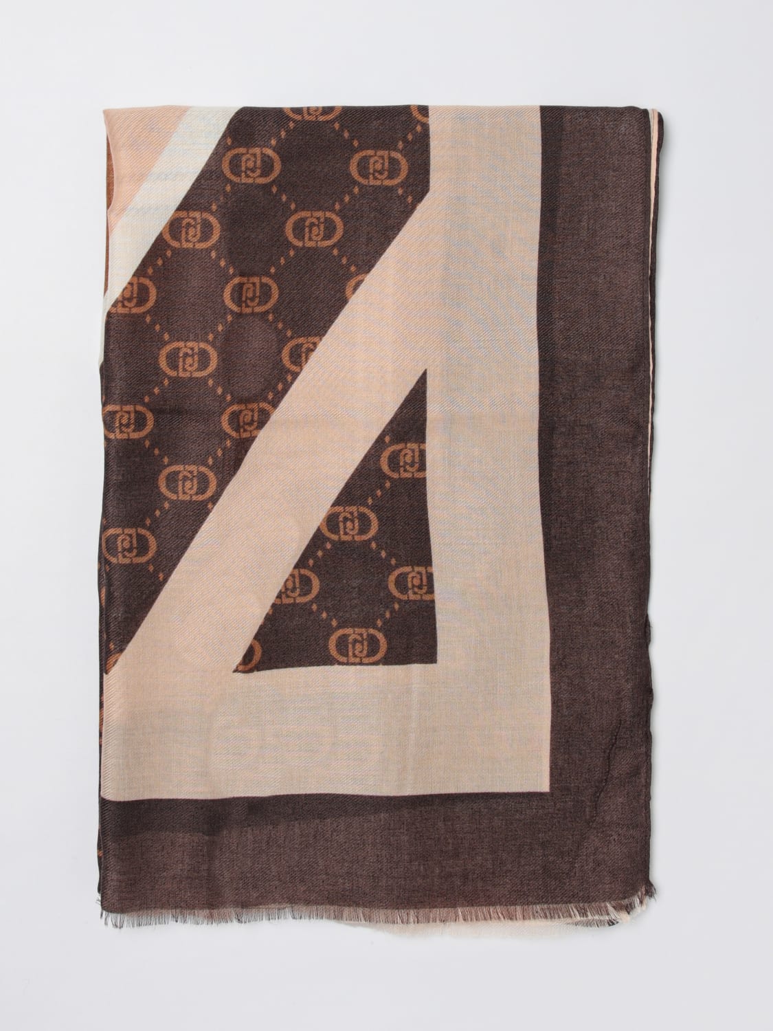 LIU JO SCIARPA: Stola Liu Jo in viscosa jacquard , Marrone - Img 1
