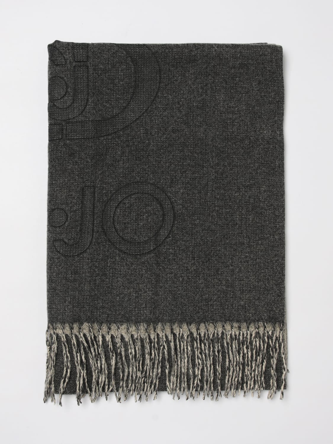 LIU JO SCIARPA: Stola Liu Jo in viscosa con logo jacquard, Nero - Img 1