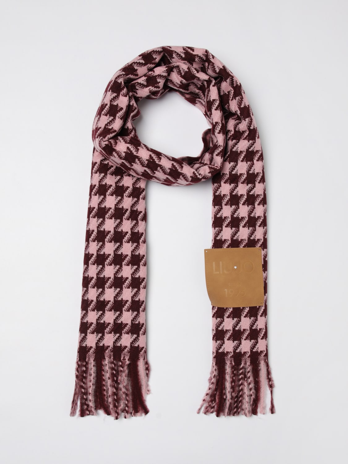 LIU JO SCIARPA: Sciarpa Liu Jo in in tessuto con motivo pied de poule, Viola - Img 2