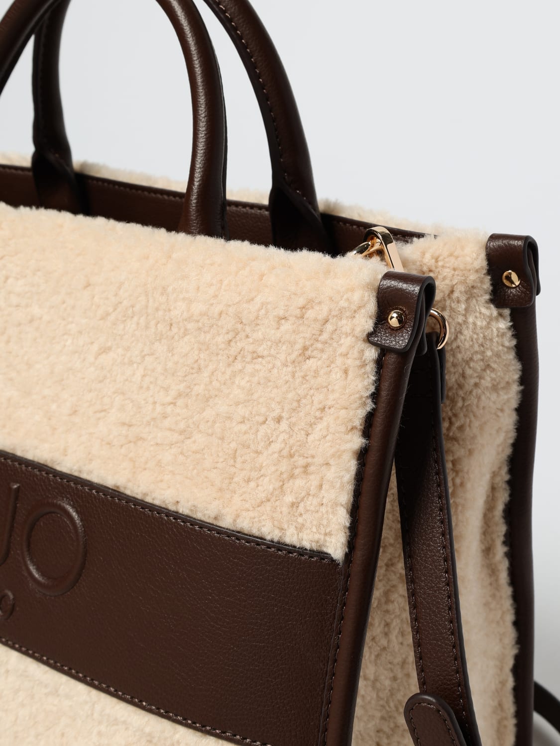 LIU JO BORSA A MANO: Borsa Liu Jo in pelle e pelliccia sintetica , Naturale - Img 3