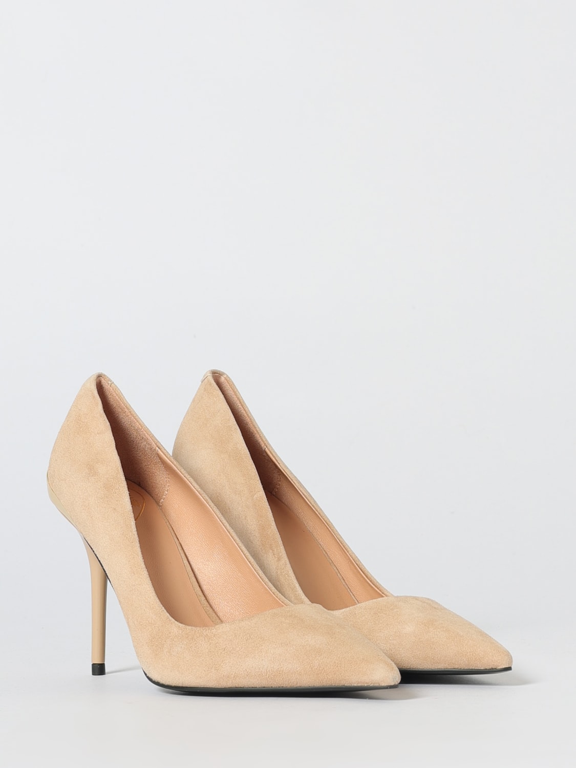 LOVE MOSCHINO DÉCOLLETÉ: Décolleté Love Moschino in camoscio , Beige - Img 2