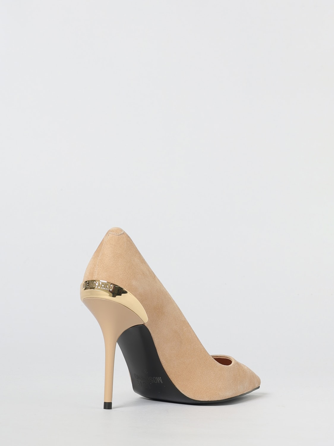 LOVE MOSCHINO DÉCOLLETÉ: Décolleté Love Moschino in camoscio , Beige - Img 3