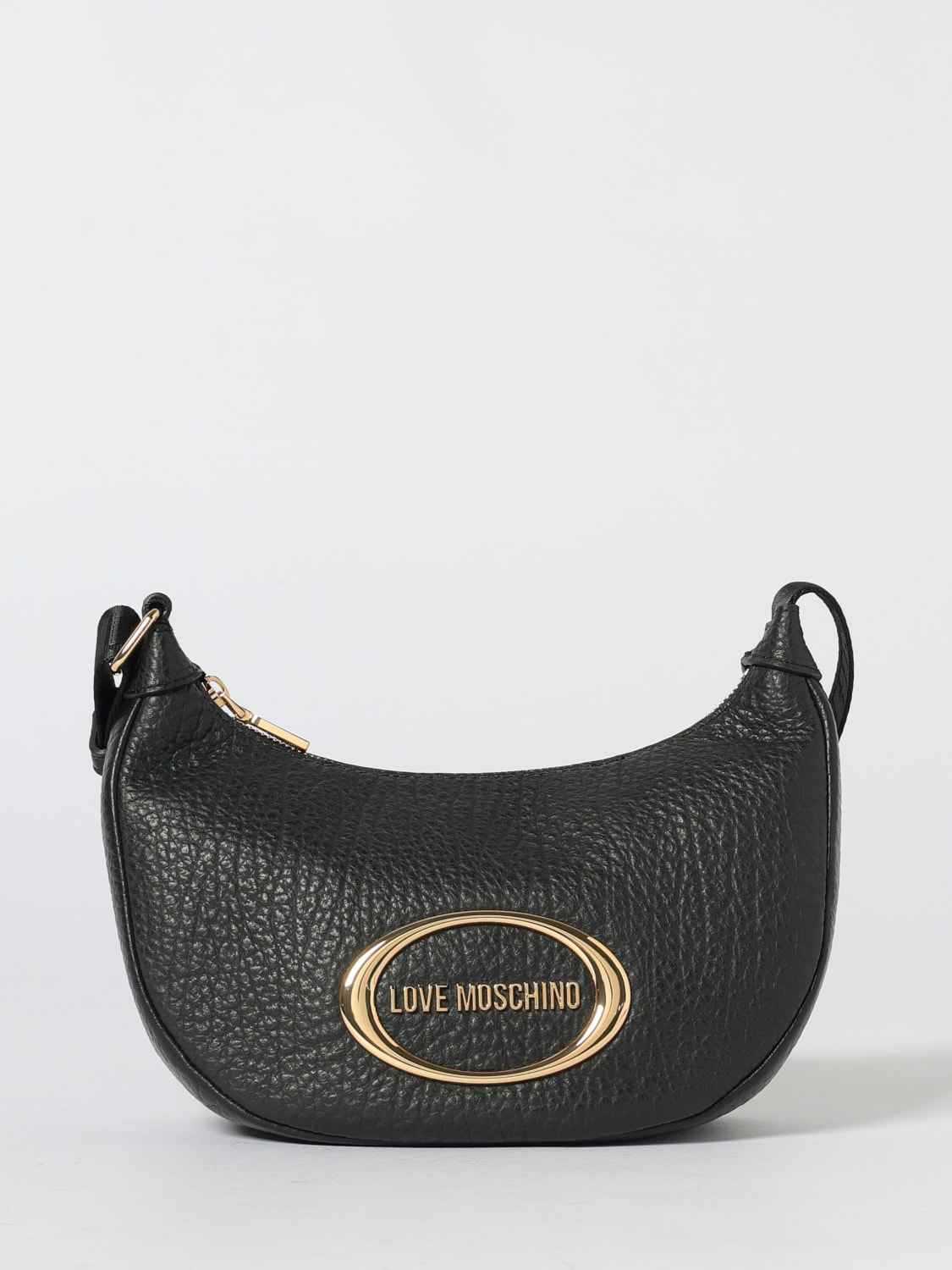 LOVE MOSCHINO BORSA A TRACOLLA: Borsa Love Moschino in misto pelle a grana , Nero - Img 1