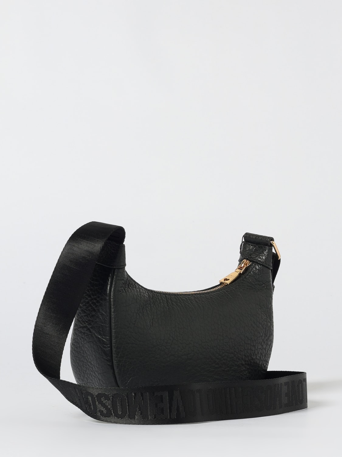 LOVE MOSCHINO BORSA A TRACOLLA: Borsa Love Moschino in misto pelle a grana , Nero - Img 2