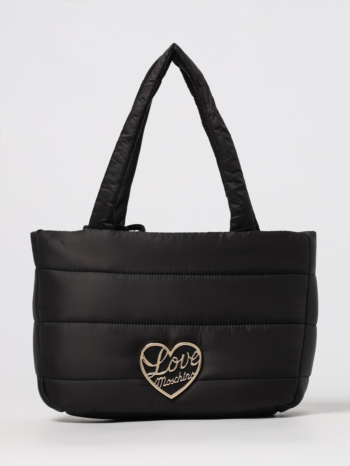 LOVE MOSCHINO BORSA A SPALLA: Borsa Love Moschino in nylon trapuntato , Nero - Img 1