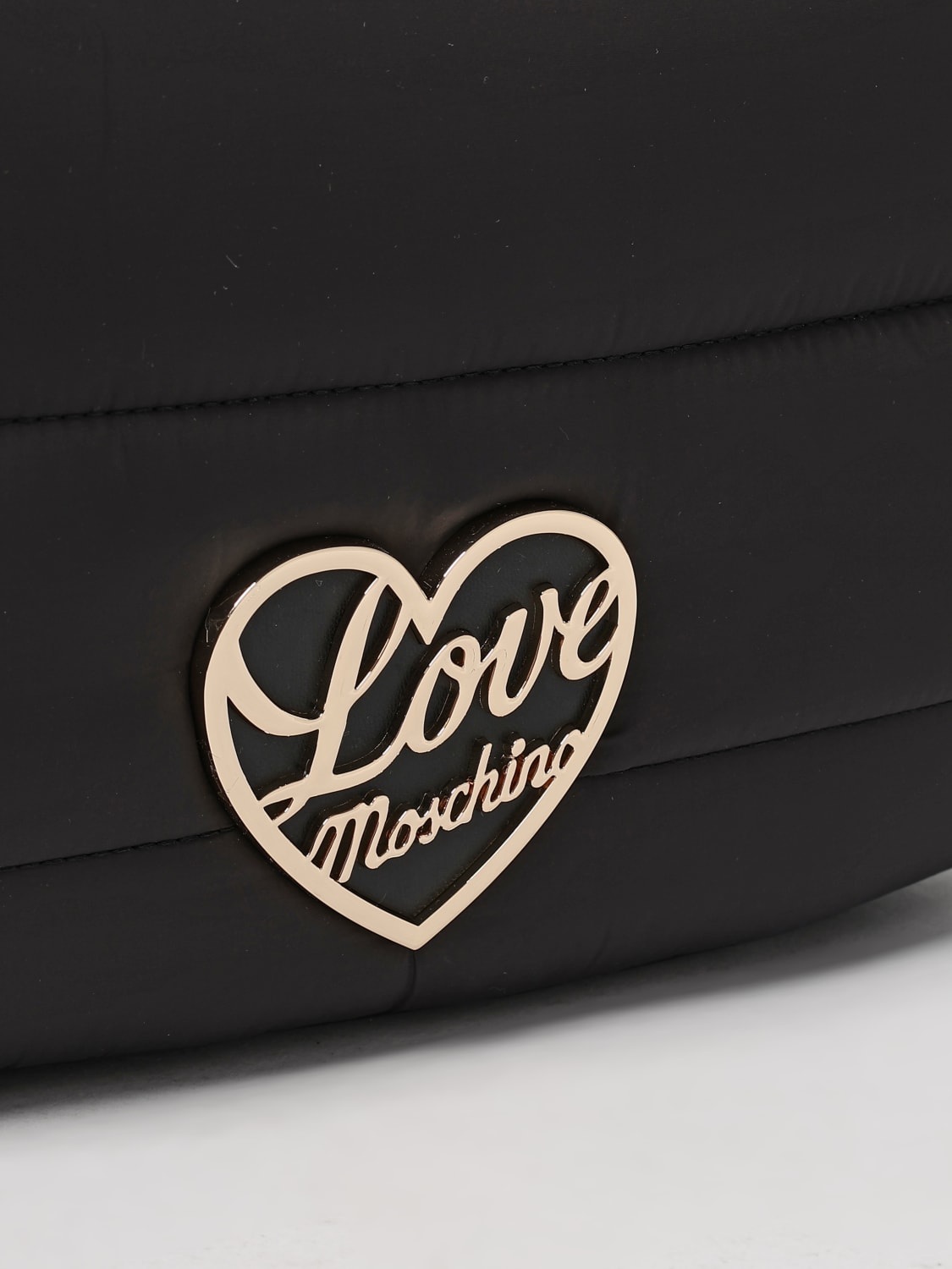 LOVE MOSCHINO BORSA A SPALLA: Borsa Love Moschino in nylon trapuntato , Nero - Img 3