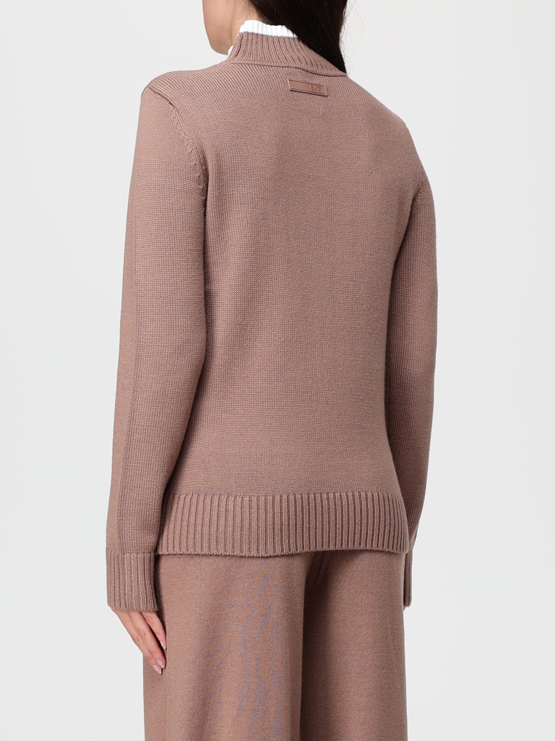 EA7 MAGLIA: Maglia a dolcevita basic Ea7, Marrone - Img 3