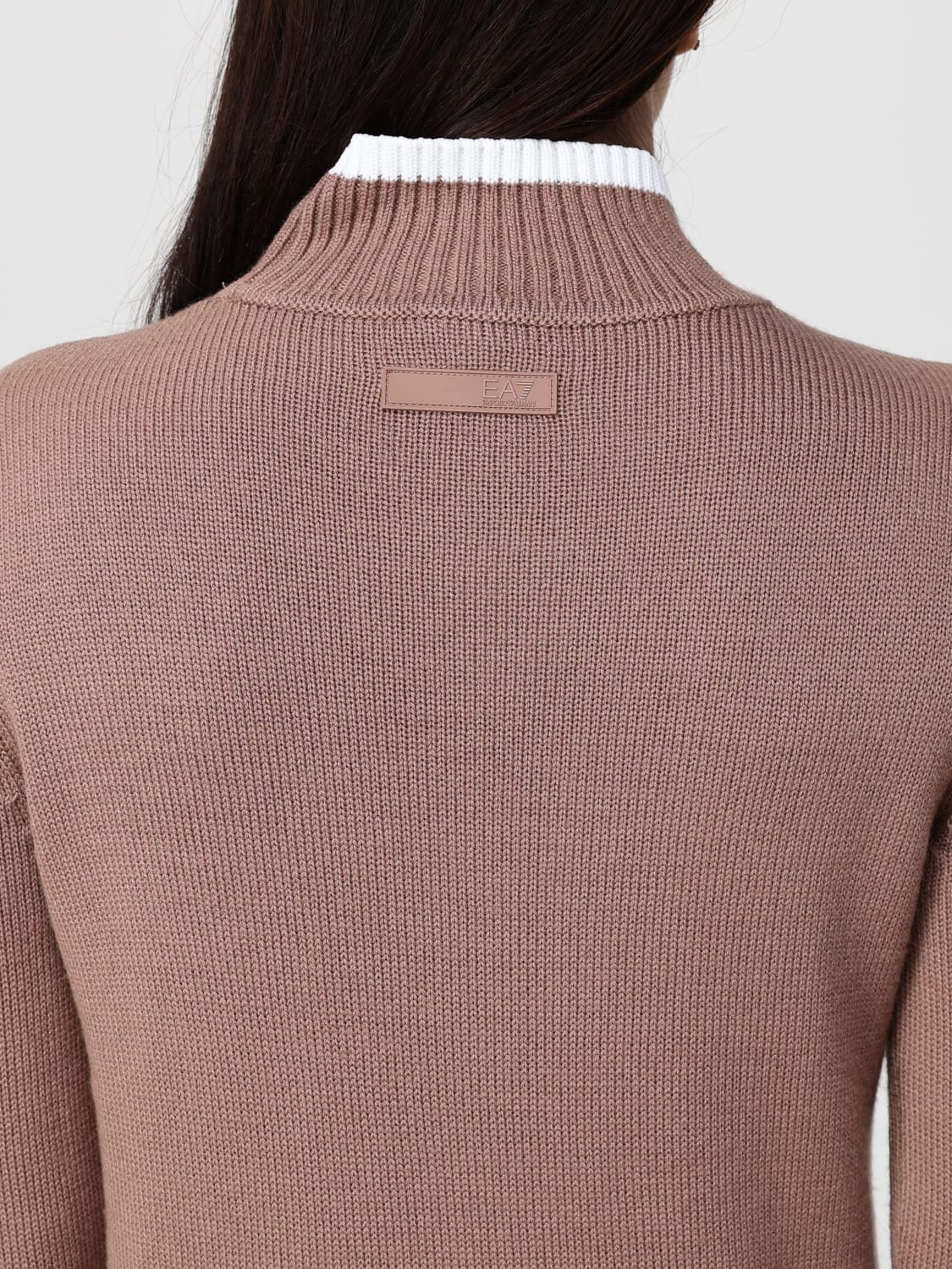 EA7 MAGLIA: Maglia a dolcevita basic Ea7, Marrone - Img 4