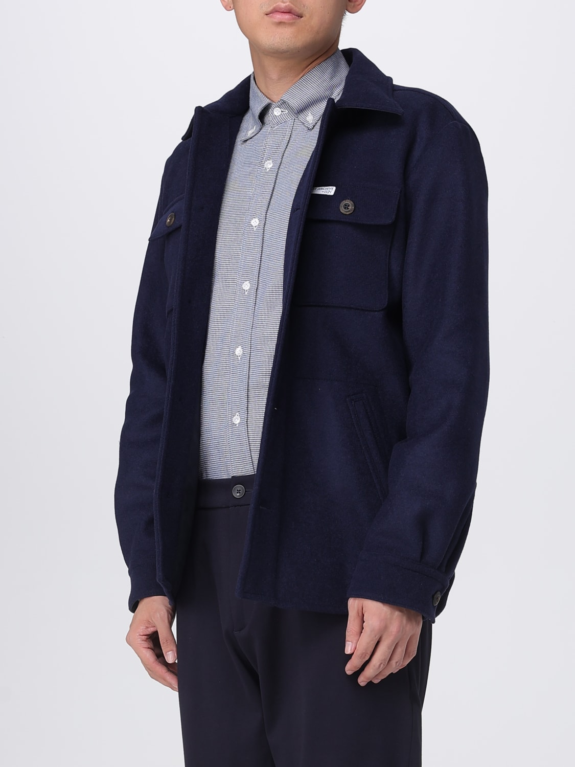 FAY GIACCA: Giacca camicia Fay di lana, Blue - Img 3