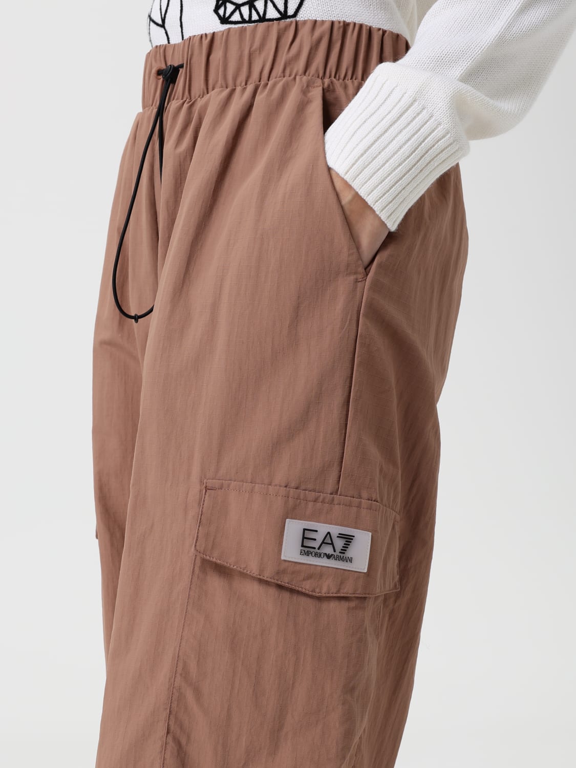 EA7 PANTS: Pants woman Ea7, Brown - Img 3