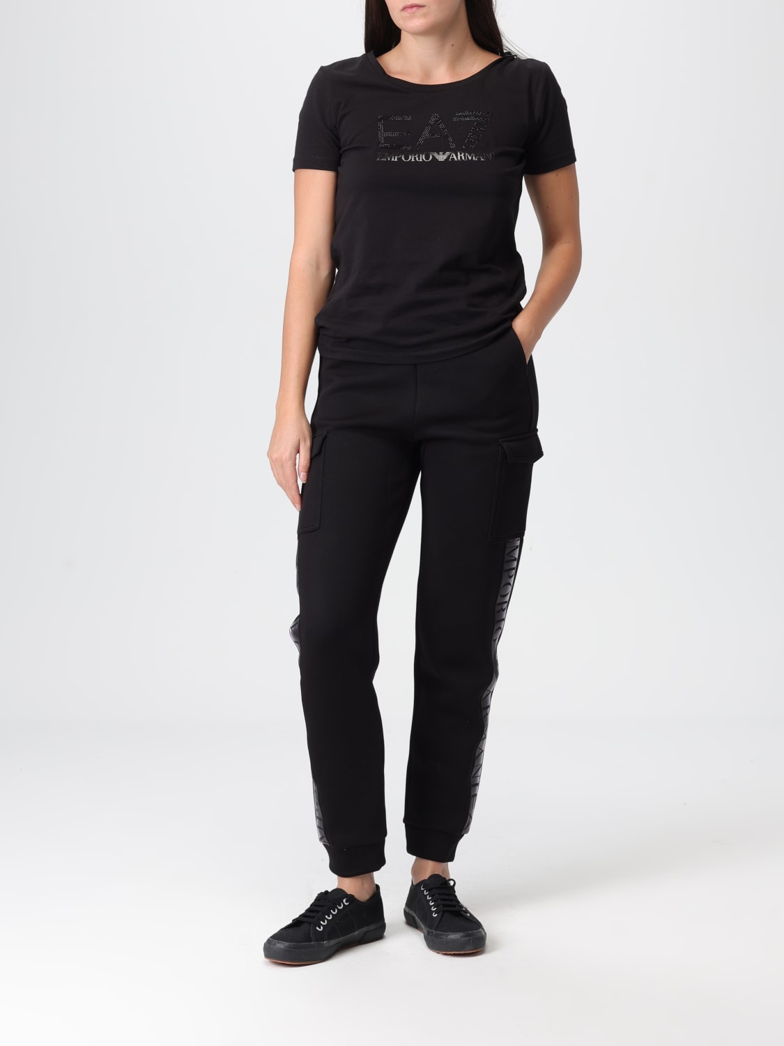 EA7 裤子: 裤子 女士 Ea7, 黑色 - Img 2