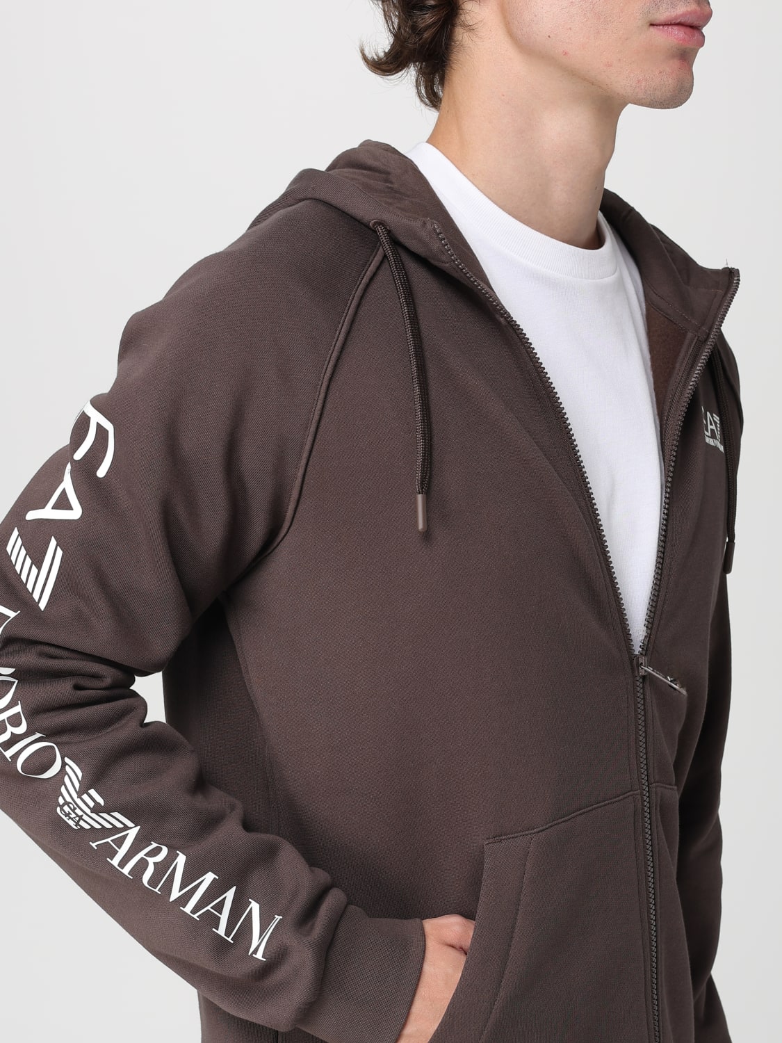 EA7 SWEATSHIRT: Sweatshirt herren Ea7, Braun - Img 4