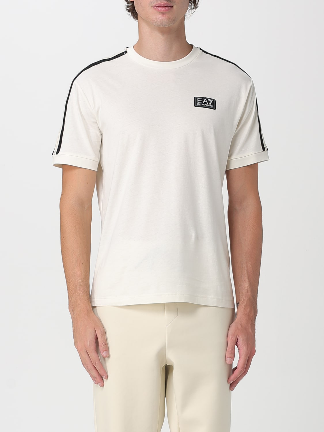 EA7 T-SHIRT: T-shirt men Ea7, Yellow Cream - Img 1