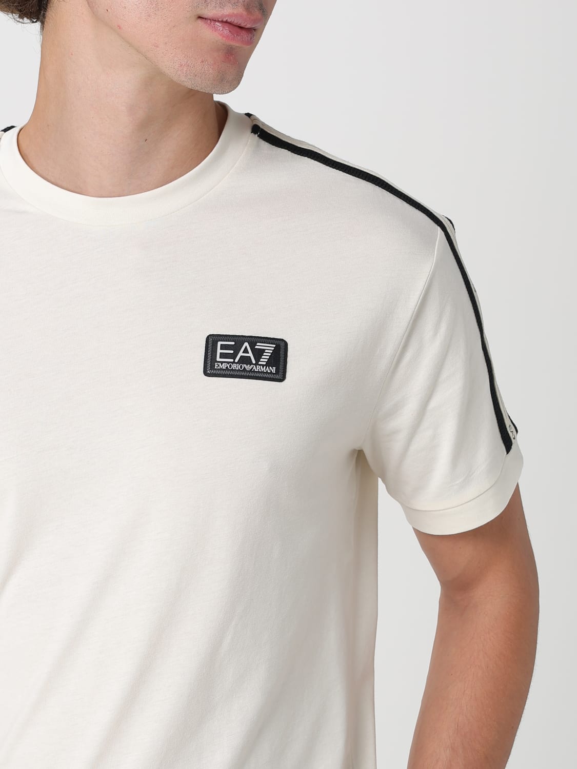 EA7 T-SHIRT: T-shirt men Ea7, Yellow Cream - Img 3