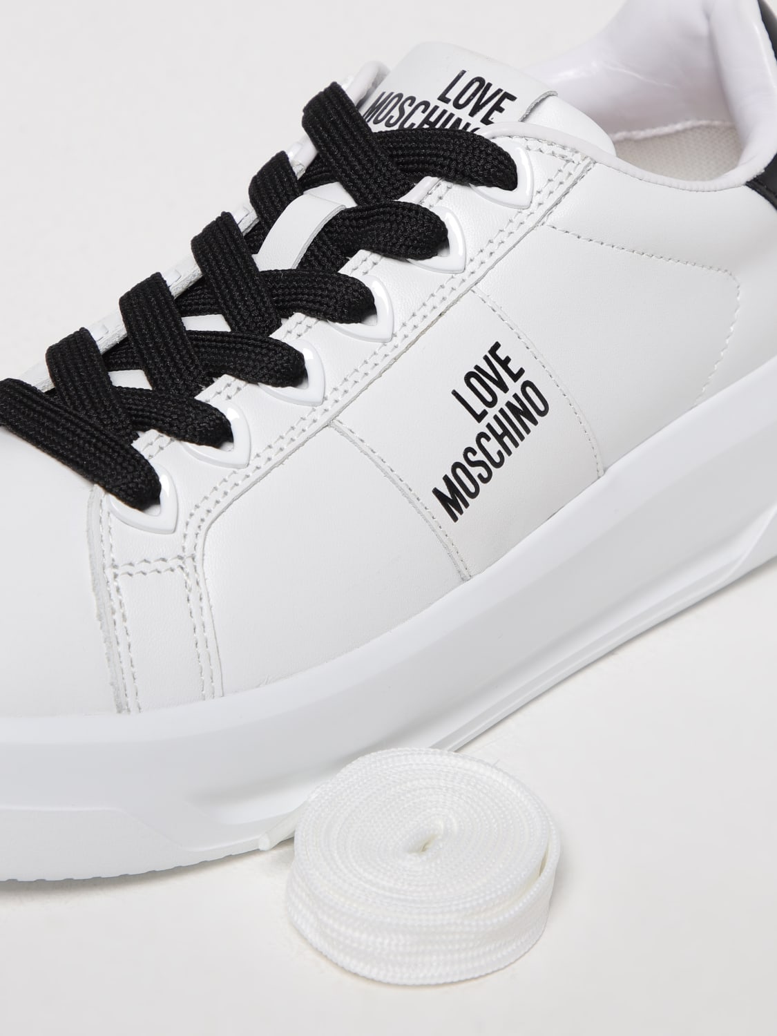 LOVE MOSCHINO SNEAKERS: Sneakers woman Love Moschino, White - Img 4