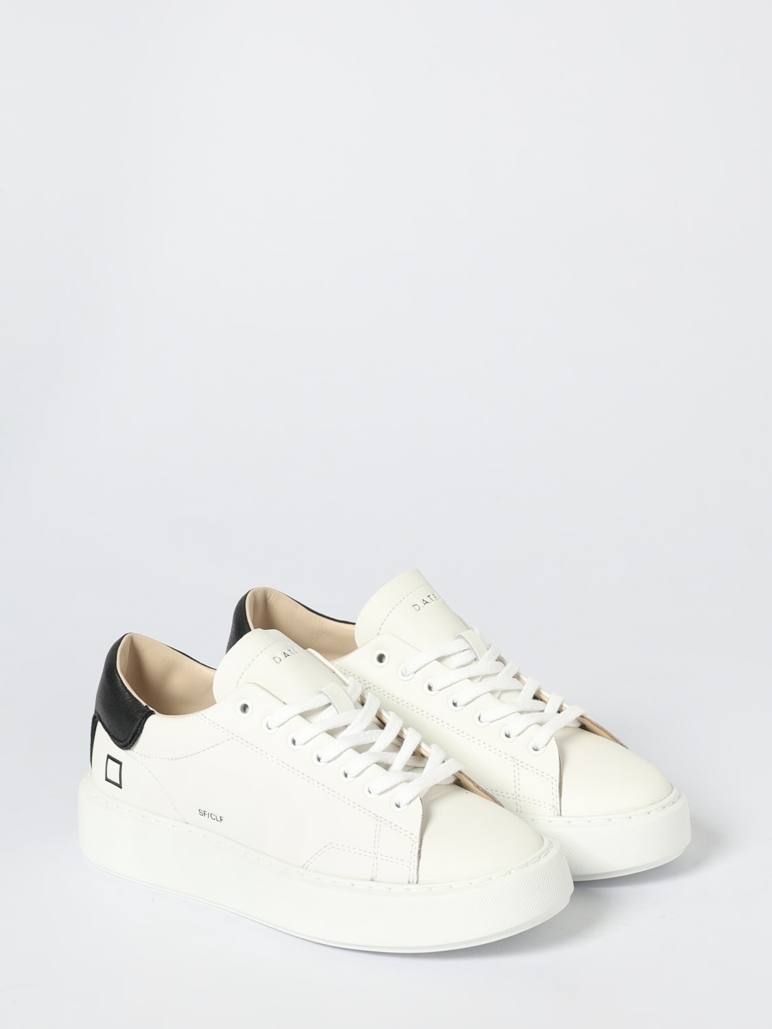D.A.T.E. SNEAKERS: Sneakers Hill Platform D.A.T.E. in camoscio e glitter , Bianco - Img 2