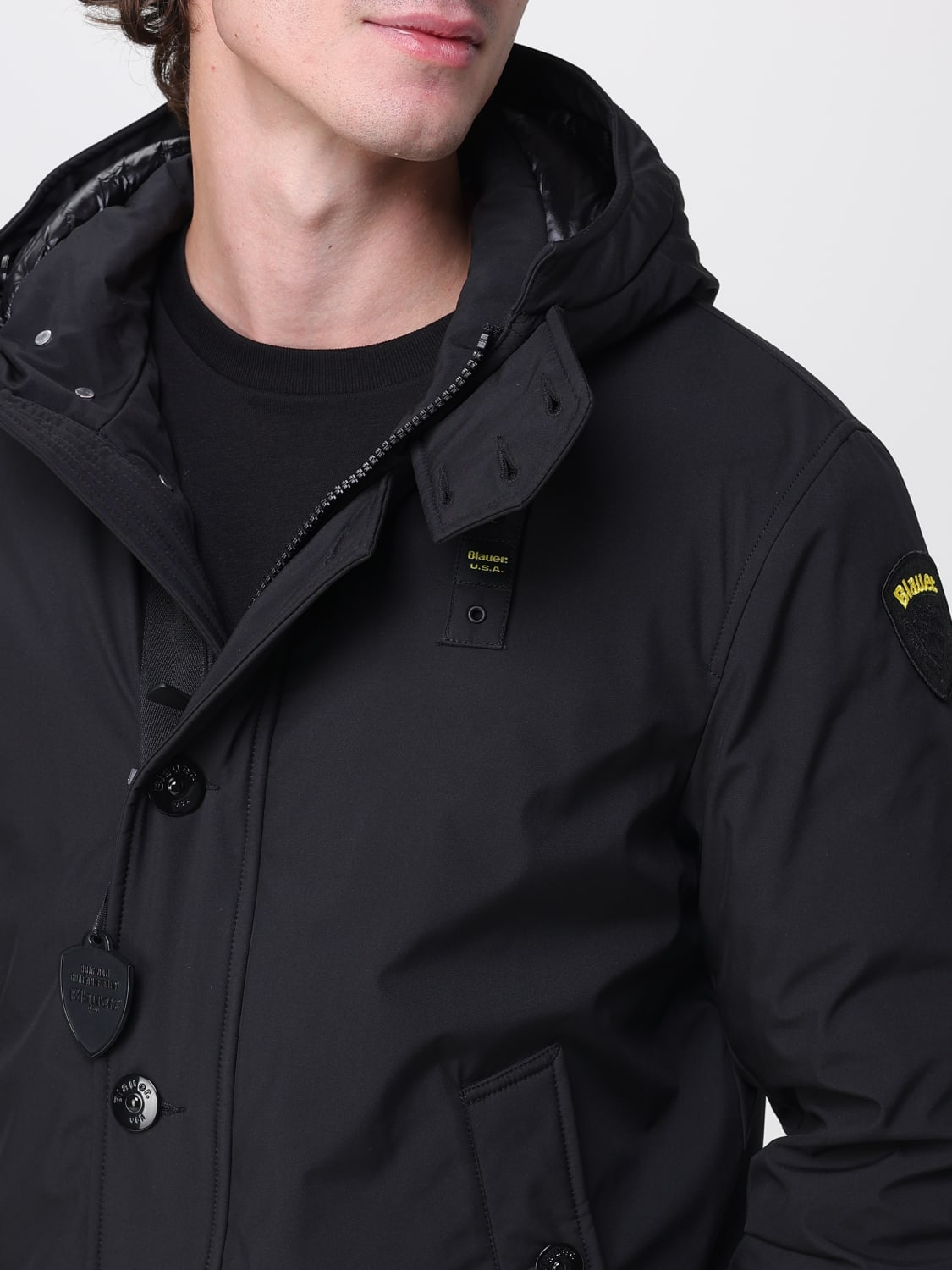 BLAUER ジャケット: ジャケット メンズ Blauer, ブラック - Img 4