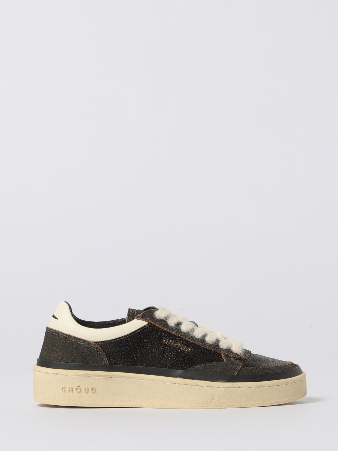GHOUD SNEAKERS: Sneakers Pads Ghoud in pelle con glitter , Marrone - Img 1