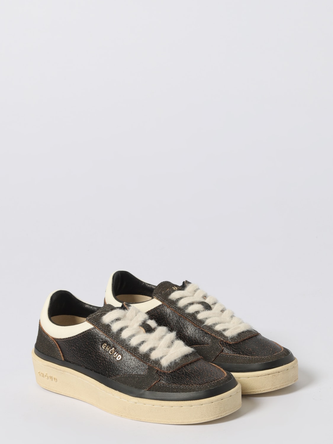 GHOUD SNEAKERS: Sneakers Pads Ghoud in pelle con glitter , Marrone - Img 2