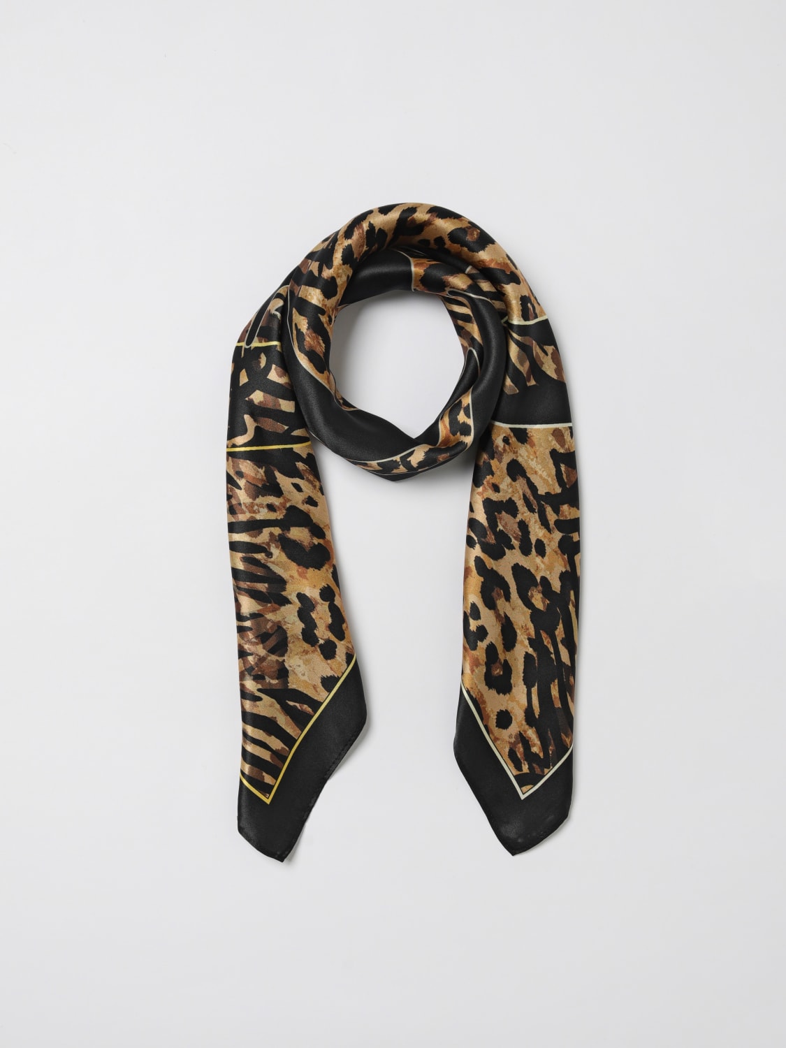 JUST CAVALLI FOULARD: Foulard Just Cavalli in seta stampa animalier , Nero - Img 2