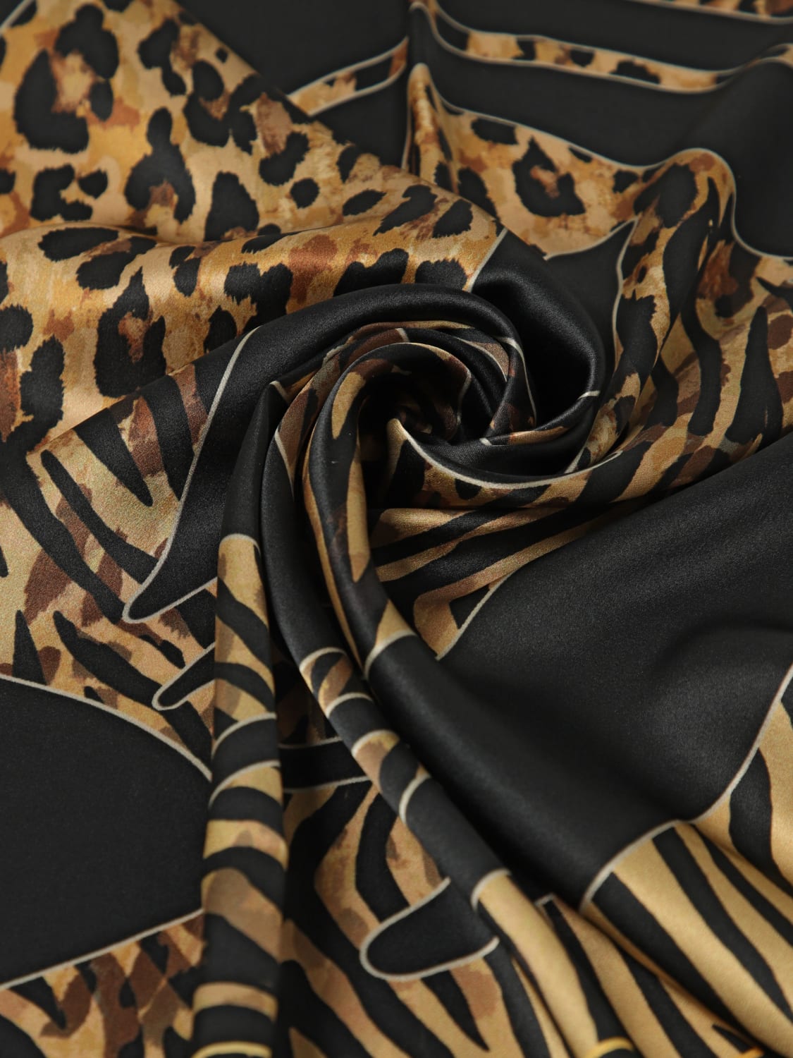 JUST CAVALLI FOULARD: Foulard Just Cavalli in seta stampa animalier , Nero - Img 3