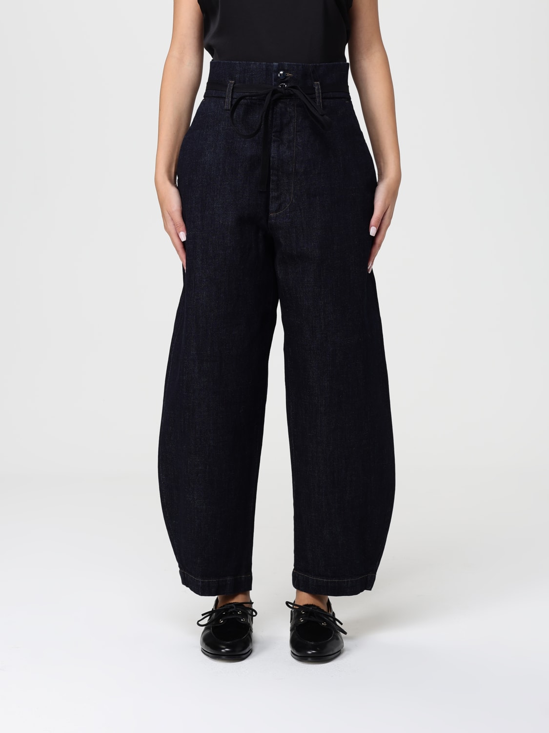BARENA JEANS: Jeans baggy Barena in denim di cotone , Blue Navy - Img 1