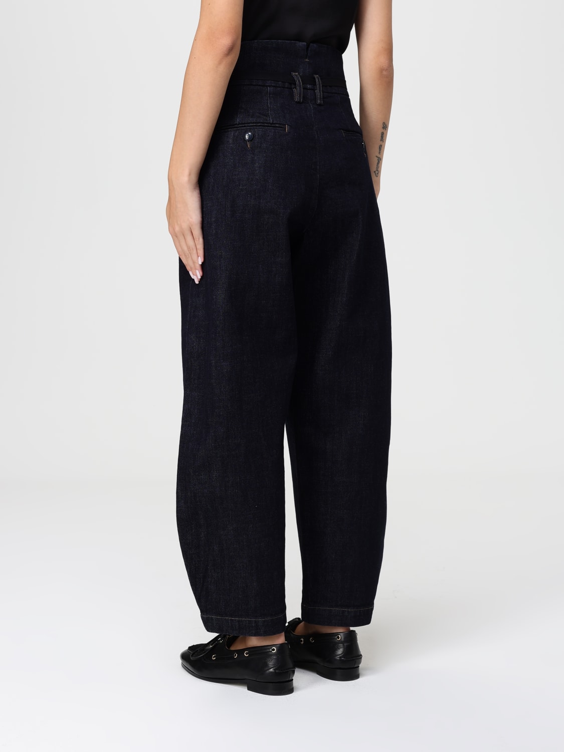 BARENA JEANS: Jeans baggy Barena in denim di cotone , Blue Navy - Img 2