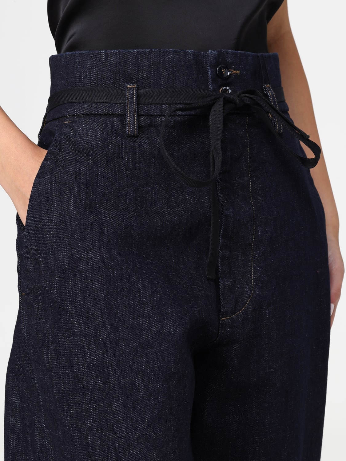 BARENA JEANS: Jeans baggy Barena in denim di cotone , Blue Navy - Img 3