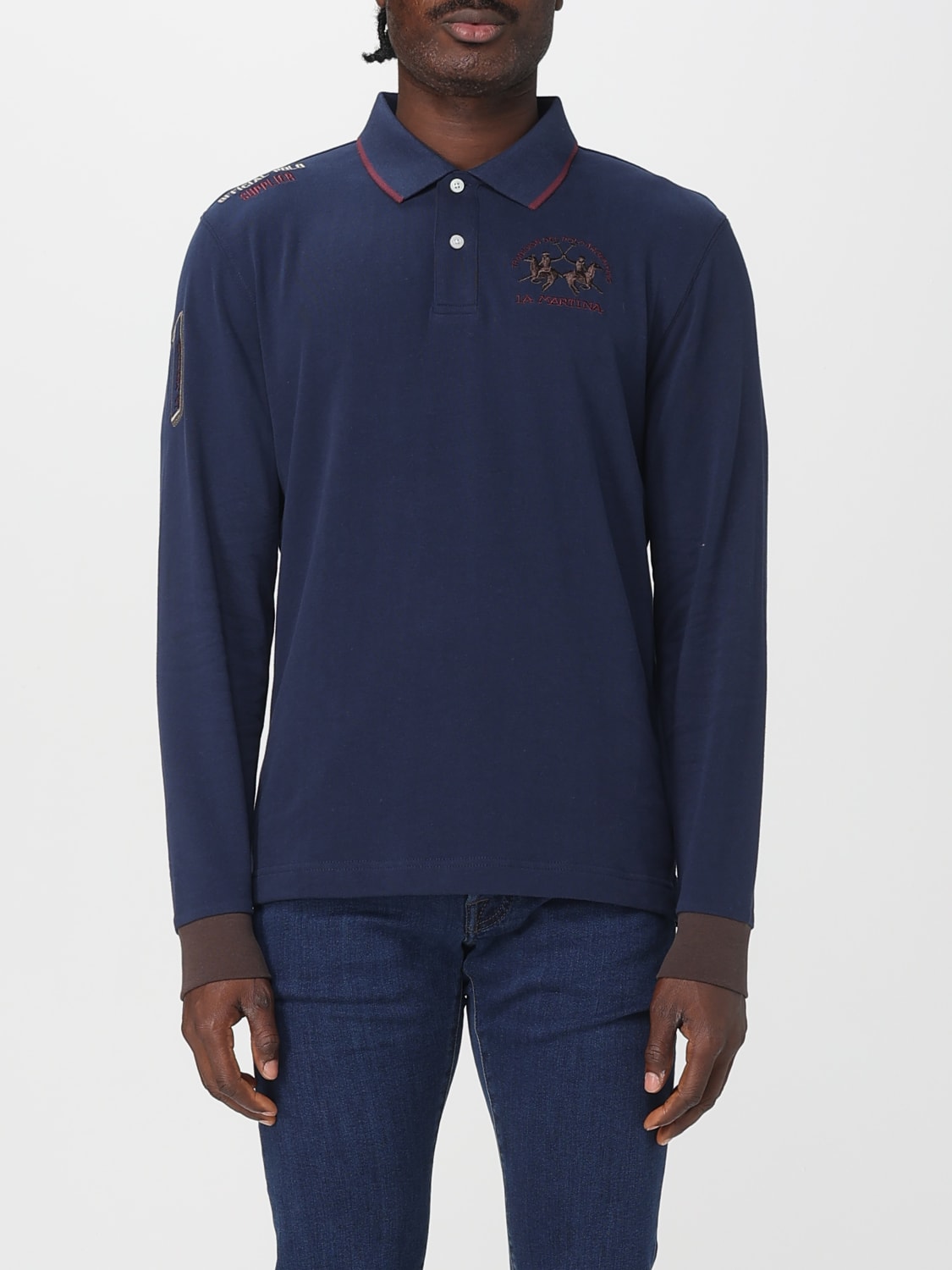 LA MARTINA POLO: Polo La Martina in cotone con logo , Blue - Img 1