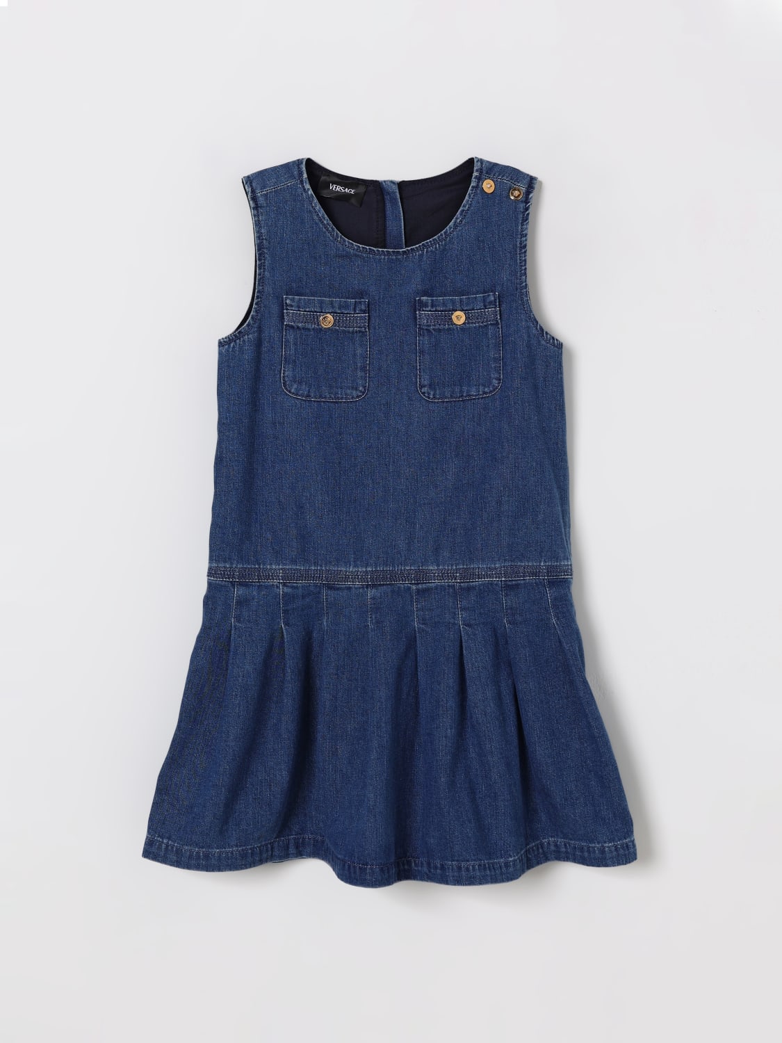 VERSACE DRESS: Dress kids Versace, Denim - Img 1