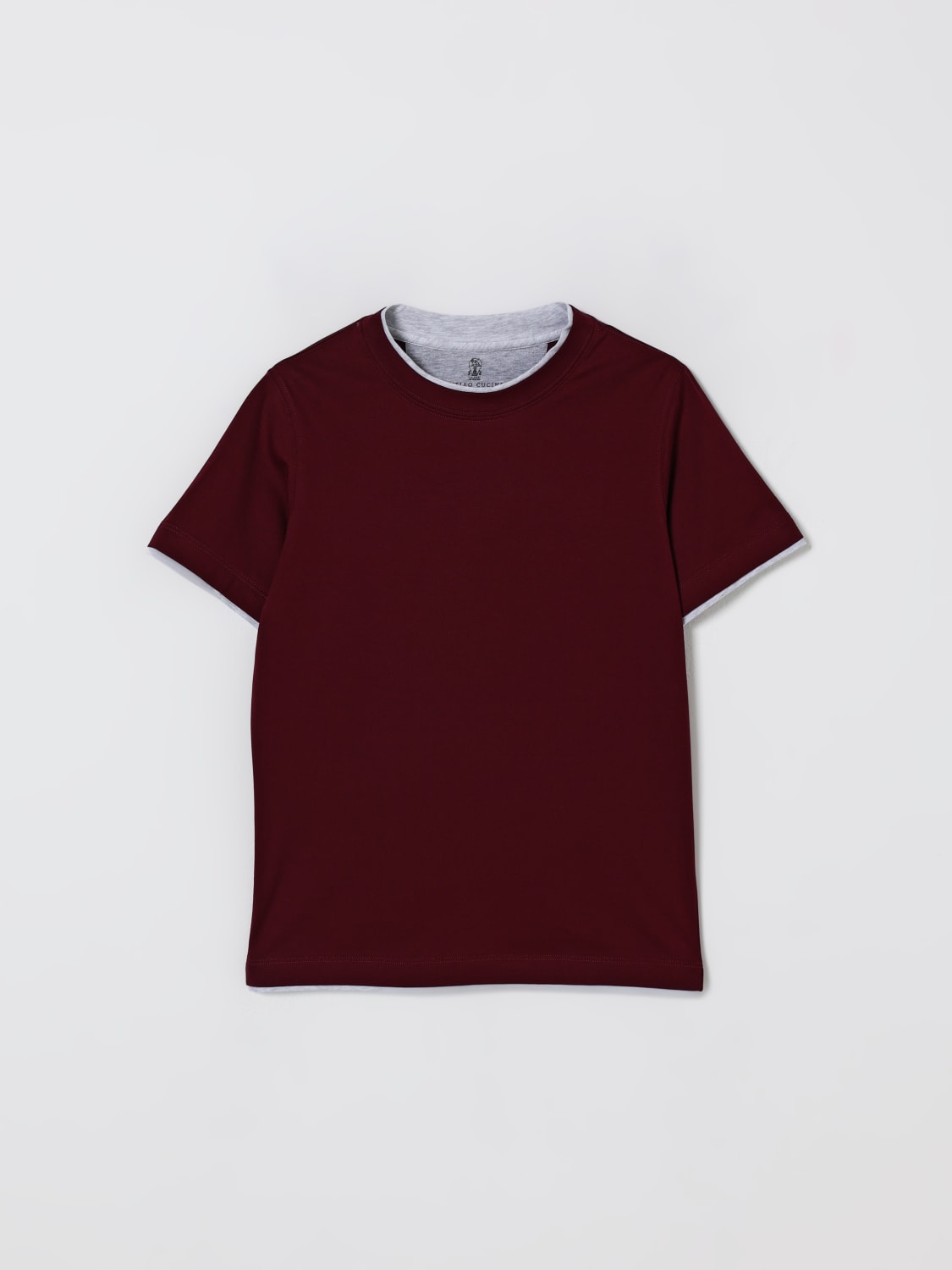 BRUNELLO CUCINELLI T-SHIRT: T-shirt kids Brunello Cucinelli, Burgundy - Img 1