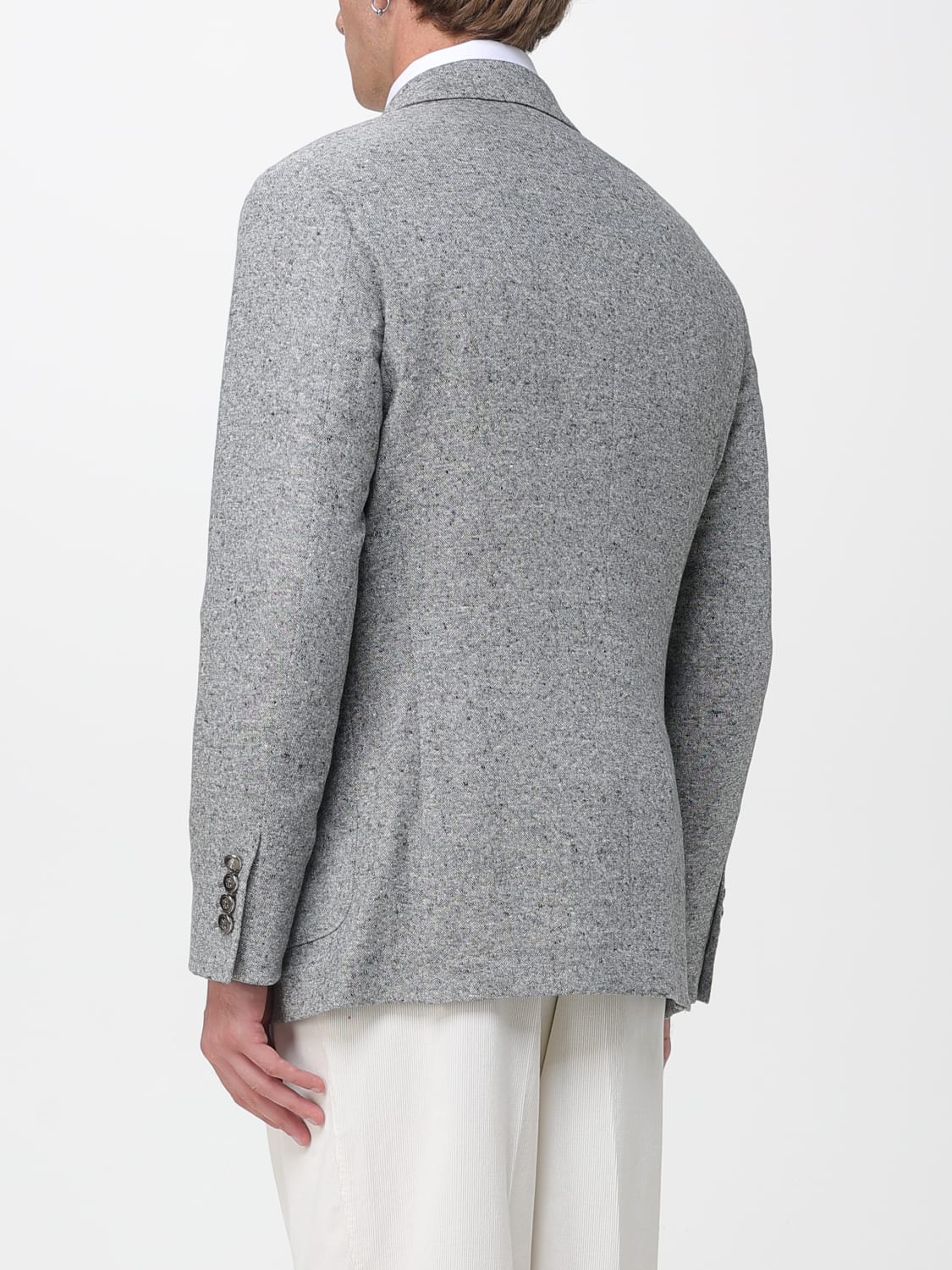 BRUNELLO CUCINELLI GIACCA: Blazer doppiopetto Brunello Cucinelli in lana e cashmere , Grigio - Img 3